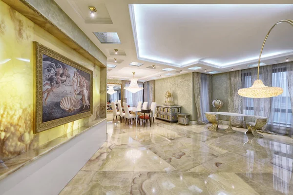 Luxuoso Interior Russia Região Moscovo Design Interiores Sala Estar Luxo — Fotografia de Stock