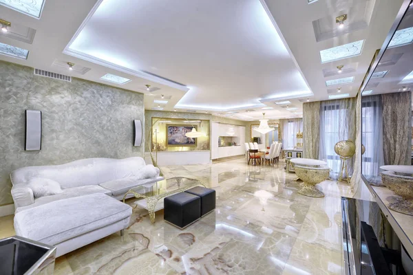 Luxury Interior Russia Moscow Region Interior Design Living Room Luxury — стоковое фото