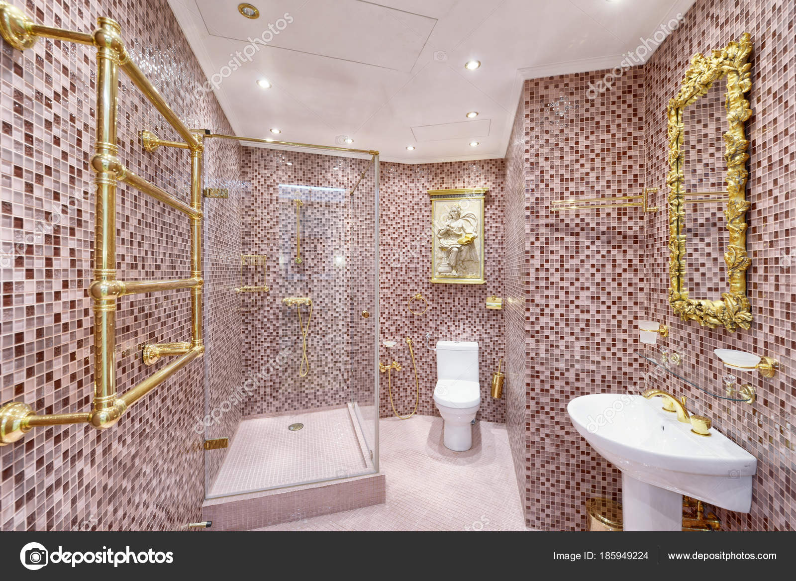 Interior Design Stilvolles Badezimmer Luxus Haus — Stockfoto