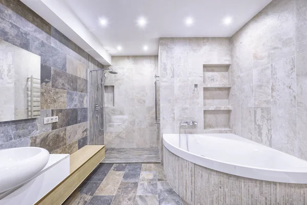 Moderní Interiér Koupelny Novém Domě — Stock fotografie