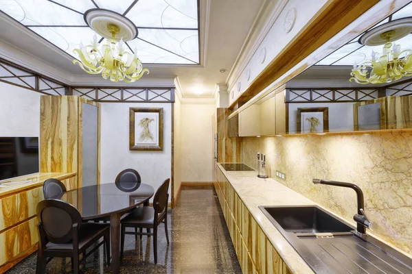 Interiérový Design Moderní Kuchyně Novém Domě — Stock fotografie
