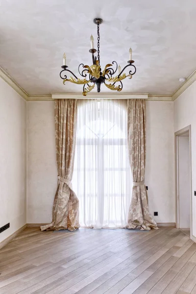 Finestra Decorazione Curtains Interior Una Casa Moderna — Foto Stock