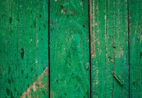 Background Old Wooden Surface Painted Green Paint Old Plank Backdrop — Stock Photo, Image