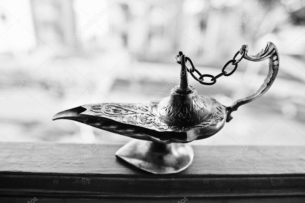Aladdin oil lamp east design with egypt texture