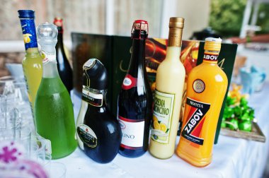 Hai, Ukrayna - 25 Ekim 2016: Alkolik Özcanın şişe 