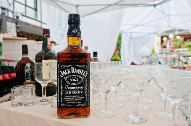 Hai, Ukrayna - 25 Ekim 2016: Büyük şişe Jack Daniels wh