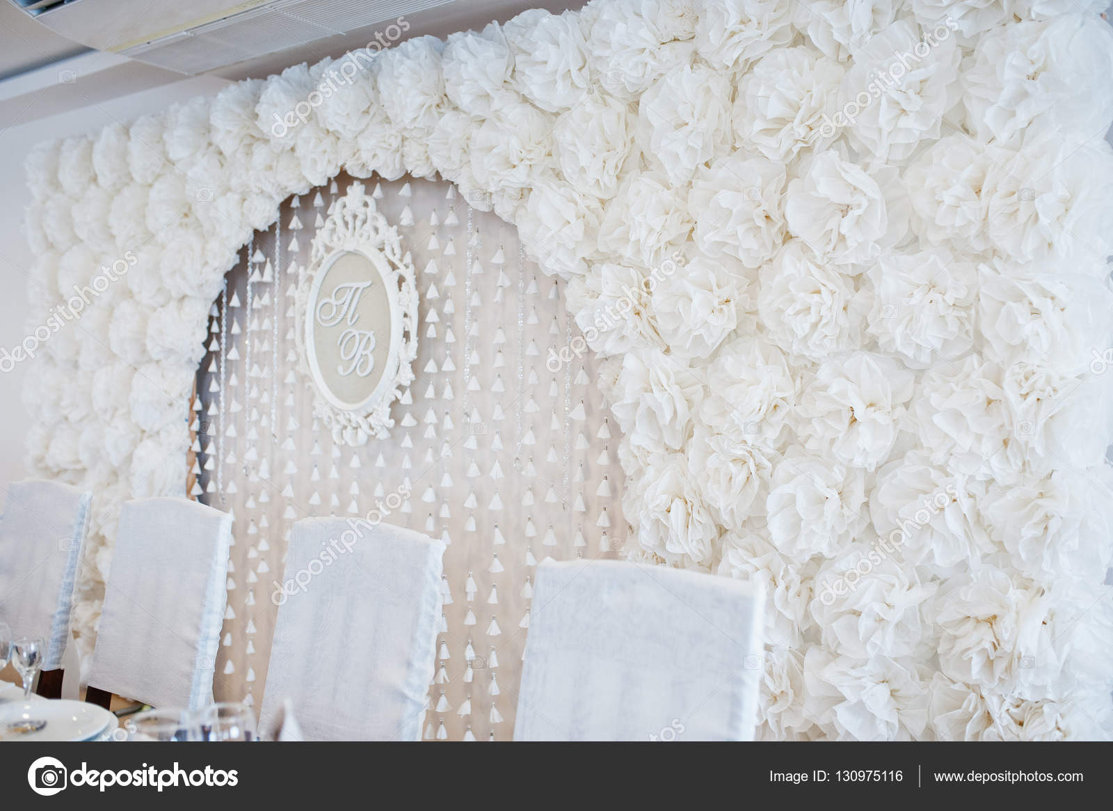 Wedding Arch Of White Decor Flowers And Frame With