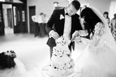 Düğün düğün pastası, colourfu ile üzerinde harika yeni evliler