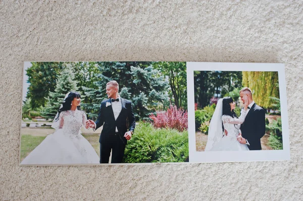 Wedding photo album 30x40. Dual pages of photo book elegance wed — Stock Photo, Image