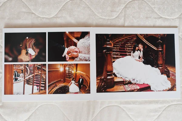Boda álbum de fotos 30x40. Dual páginas de libro de fotos elegancia wed — Foto de Stock