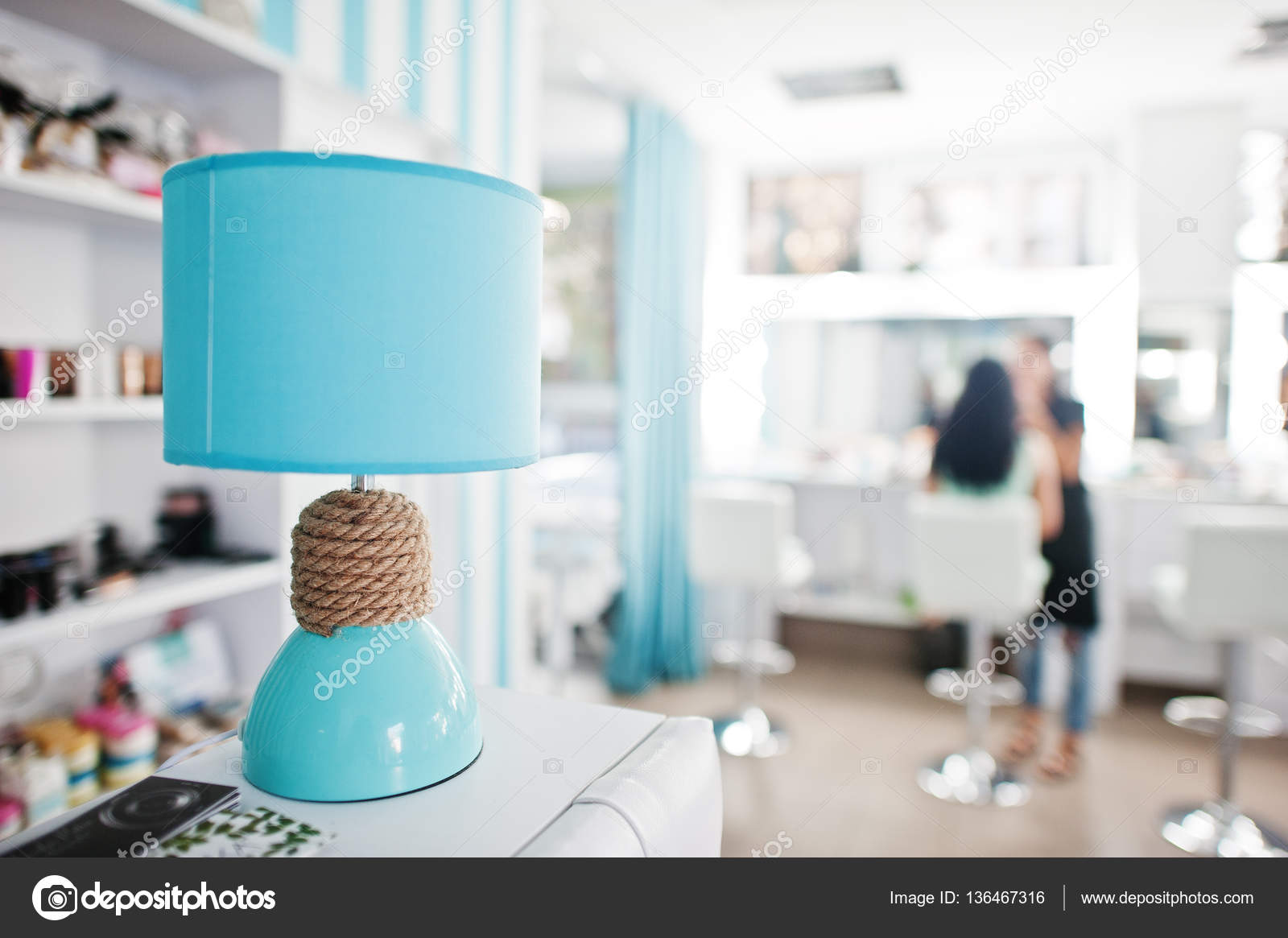 turquoise desk lamp