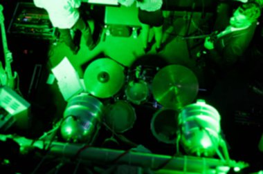Mevsimlik fotoğraf müzik grup sahne alanı'nda, yukarıdan görüntülemek.