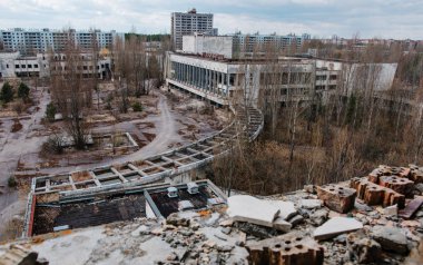 Evi kültür Energetik Chernobyl City, Ukrayna. Abadoned 