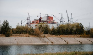 Chernobyl yabancılaşma bölge. Chernobyl atomik bitki backgr görünümünü