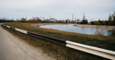 Chernobyl yabancılaşma bölge. Chernobyl atomik bitki backgr görünümünü