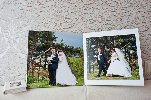 Páginas duplas de álbum de casamento ou livro de casamento . — Fotografia de Stock