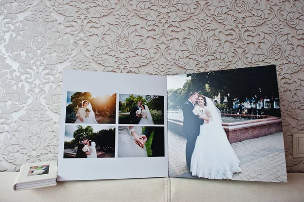 Kettős oldalak esküvői album, vagy esküvői könyv. — Stock Fotó