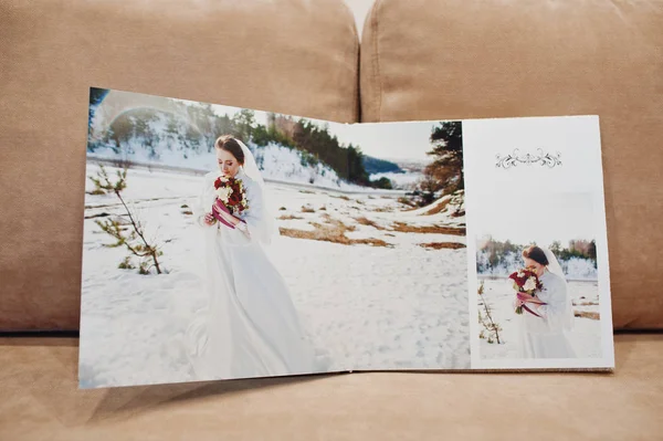 Páginas de álbum de casamento elegante e livro de fotos . — Fotografia de Stock