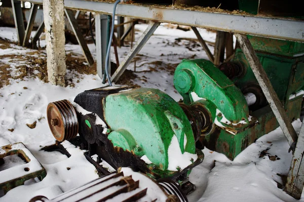 Powerful electric motors of old soviet industrial equipment. — Stock Photo, Image