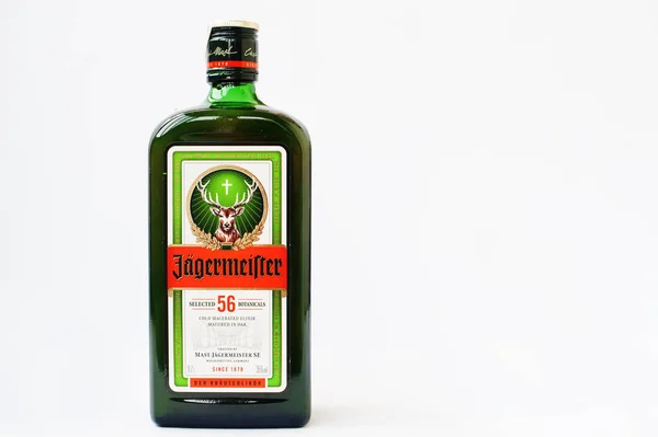 Hai, Ukrayna -14 Mart 2017: Jagermeister Alman digestif yapılan w