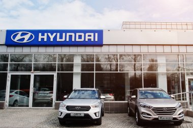 Kiev, Ukrayna - 22 Mart 2017: Yeni Hyundai Tucson, Creta araba