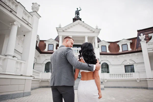 Young fashionable lovely couple at wedding anniversary and marri — Stock Photo, Image