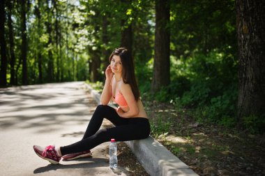 Park road, wa ile oturmak spor Fitness Spor kız