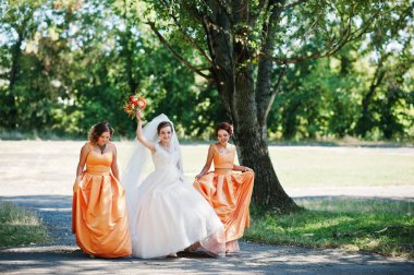 Mutlu gelin having oyunculuk ile onun serin eğlenceli nedime Park