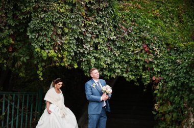 Birbirlerinin şirket ou zevk çekici genç Düğün çifti