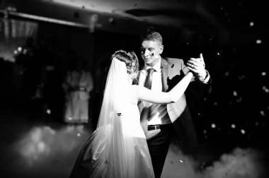 Yeni evli çift onların düğün ağır s ile dans