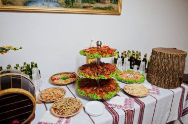 Çeşitli lezzetli dis oluşan güzel düğün Ziyafet