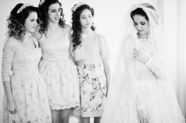 Harika gelin gelinlik yararlı güzel brid ile poz