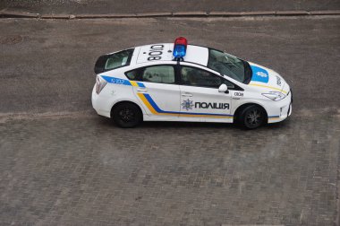 Hai, Ukrayna - 10 Ağustos 2017: Toyota Prius - Ukrayna polisi 