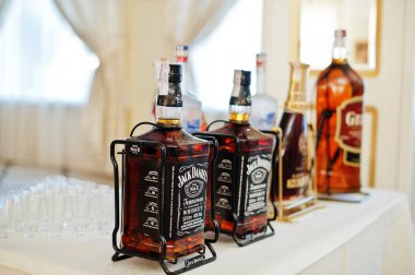 Hai, Ukrayna - 10 Ağustos 2017: yakın çekim fotoğraf Jac şişe