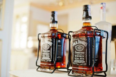 Hai, Ukrayna - 10 Ağustos 2017: Jack Daniel's alkol içki b