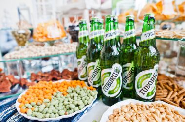 Hai, Ukrayna - 10 Ağustos 2017: Tuborg bira yakın çekim fotoğraf