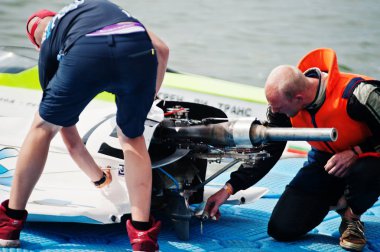 Ternopil, Ukrayna - 26 Ağustos 2017: Dünya Şampiyonası Powerboa