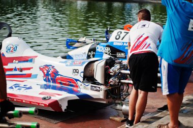 Ternopil, Ukrayna - 26 Ağustos 2017: Dünya Şampiyonası Powerboa