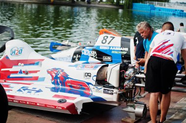 Ternopil, Ukrayna - 26 Ağustos 2017: Dünya Şampiyonası Powerboa