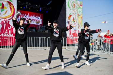 Ternopil, Ukrayna - 1 Ekim 2017: Modern dans çocuklar Podoly