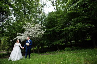 Birbirlerinin şirket zevk çarpıcı Düğün çifti wi park