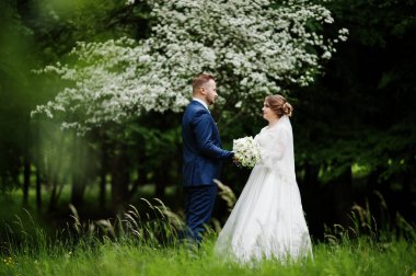 Birbirlerinin şirket zevk çarpıcı Düğün çifti wi park