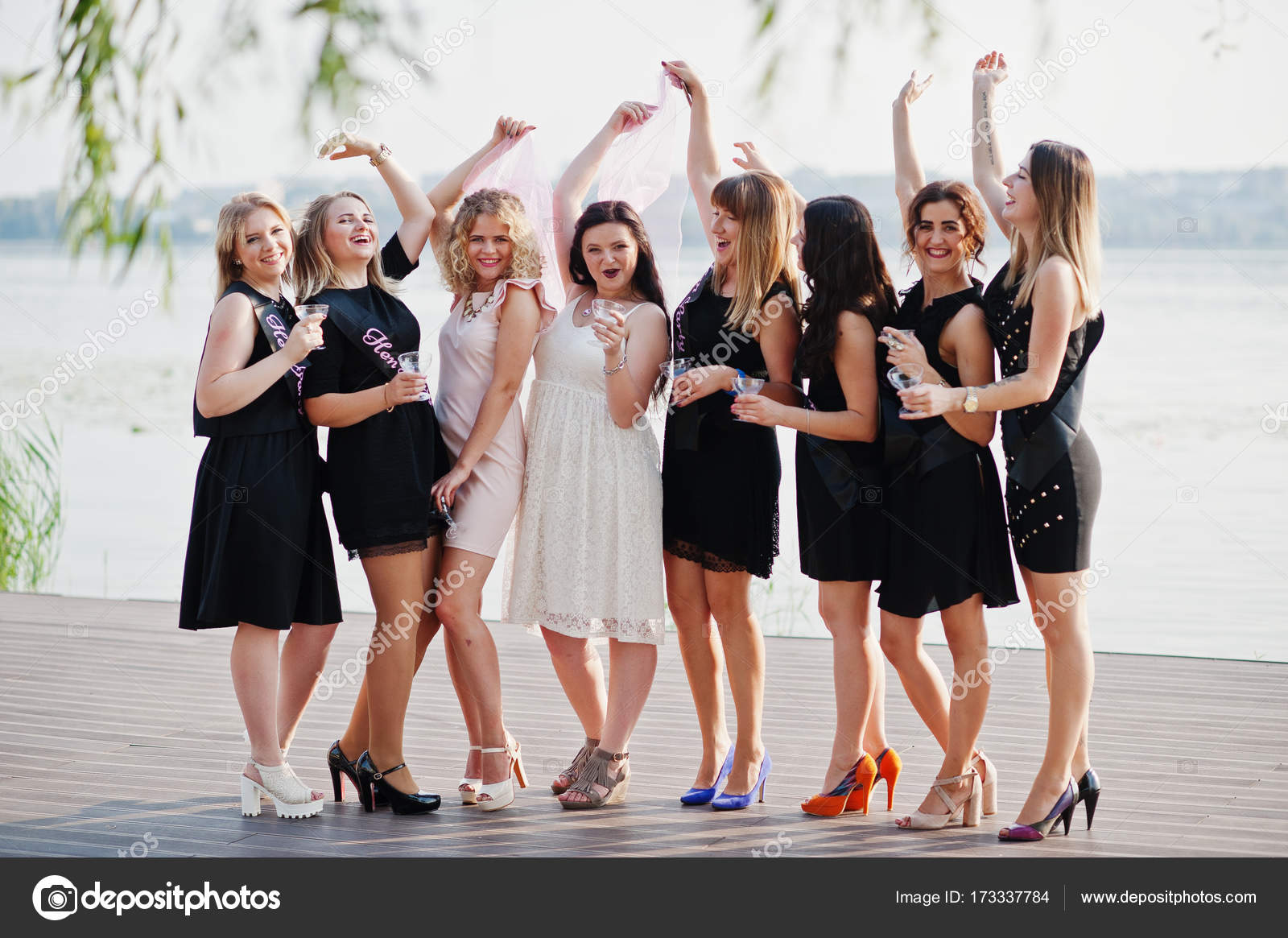 black hen party dress