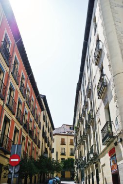 Madrid, İspanya - 24 Ağustos, 2017: binalarda Madrid sokaklarında,.