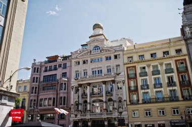 Madrid, Spain - 24 August, 2017: Buildings at streets of Madrid. clipart