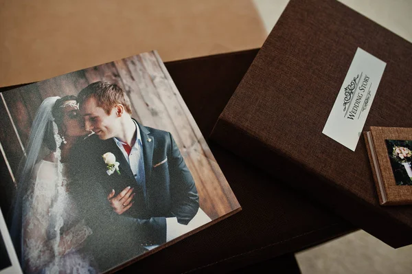 Open pages of wedding book or album.