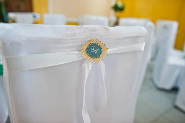 Bonita decoração de conjunto de casamento no restaurante . — Fotografia de Stock