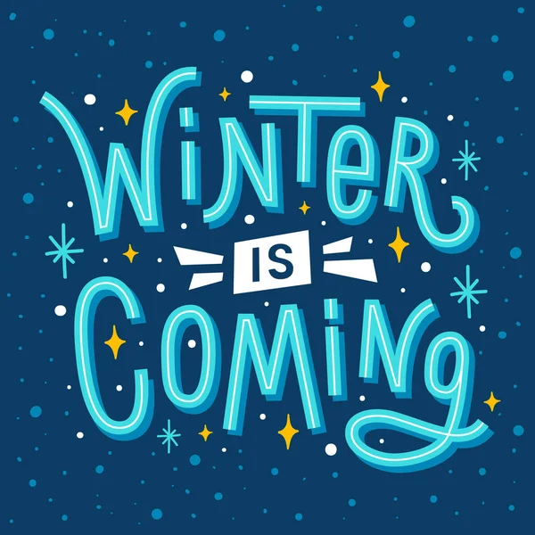 Kış geliyor. Çizgi film metinleri, yıldızlar ve kar taneleriyle mevsimlik alıntılar.