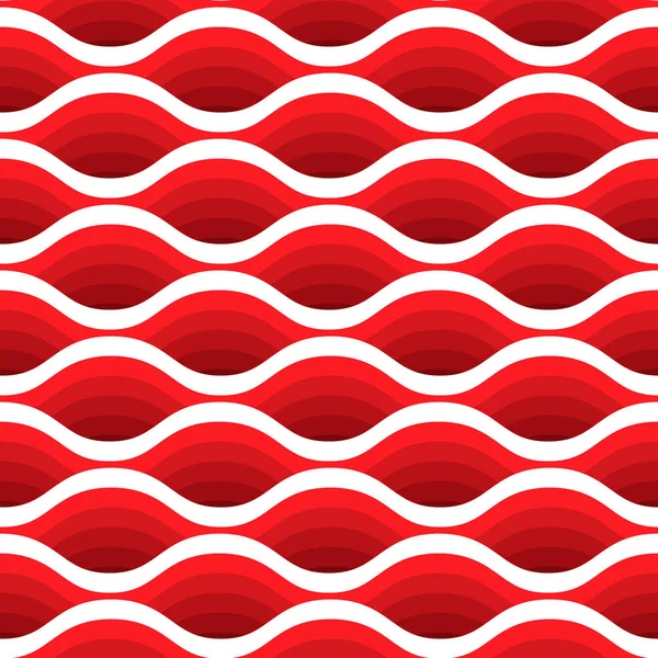 Patrón sin costura Red Wave. Fondo abstracto con efecto 3d. Ilustración vectorial . — Archivo Imágenes Vectoriales