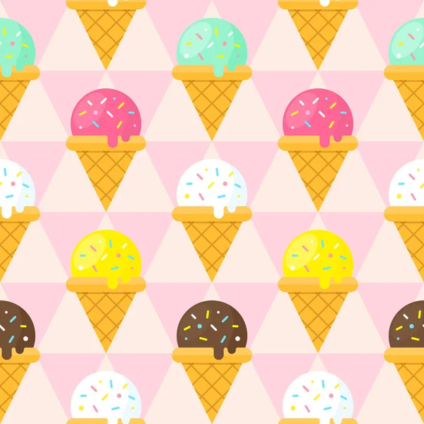 Dondurma külahları pürüzsüz. Tatlı tatlı tatlı tatlı tatlı tatlı yaz arkaplanı ve geometrik arkaplan.
